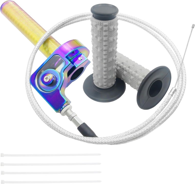 JXPANG Motorcycle Throttle Assembly,7/8" Quick Twist Throttle Grips with Throttle Cable Aluminum Alloy Universal for CRF KLX SSR TTR 110 125 150 250cc Dirt Pit Bike ATV Mini Bike - Image 1